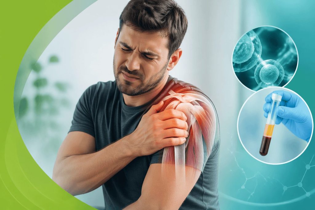 Regenerative medicine treatment for torn shoulder labrums with focus on healing and recovery.